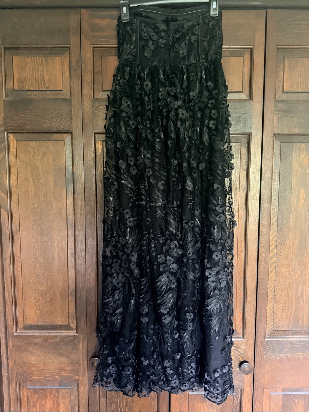 NWT Payal Jain X Anthropologie Strapless
3D Floral Beaded Lace Maxi Dress - Picture 6 of 7